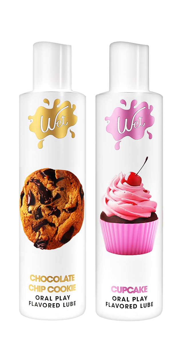 Wet Yummy Desserts Duo | Chocolate Chip & Frosted Cupcake Flavored Lube, 9oz (Pack of 2)
