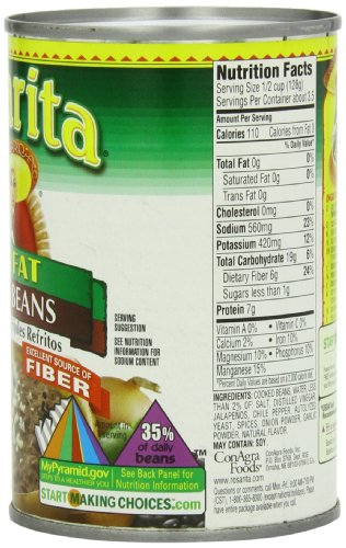 Rosarita Low Fat Refried Black Beans, 16 oz, 12 Pack - Thumbnail 2