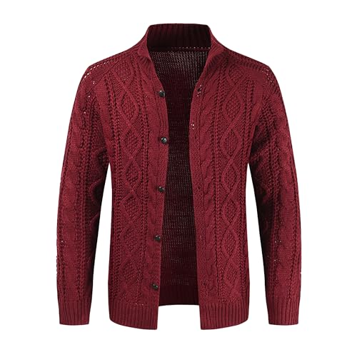 Men's Twisted Flower Thick Cardigan Slim Fit Knitted Heavy Weight Sweater Loose Plus Size Knitted Cardigan for Men