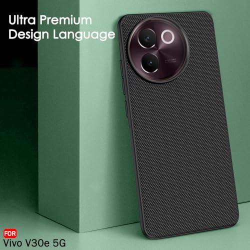 Image of TheGiftKart Back Cover Case for Vivo V30e 5G | Slim & Lightweight | Ultra-Premium Design | Camera Protection Bump | Fabric Texture Case Cover (PC & TPU, Black)