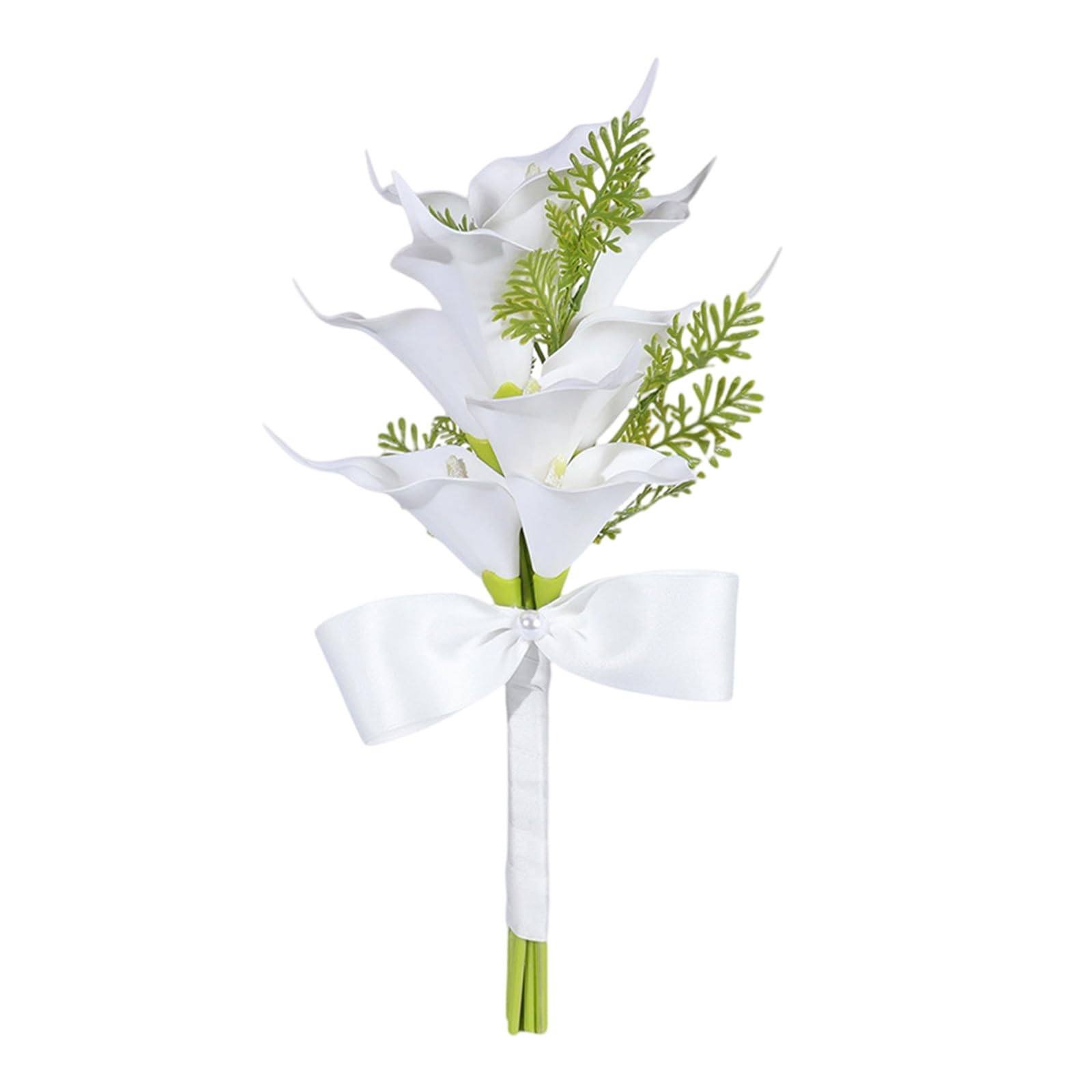 Artificial Calla Lily Bridal Bouquet Flexible Stem Wedding Favor White Wedding Silk Flower