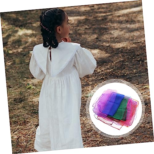 Gradient Color Small Silk Scarf 60cm x 60cm for Dance and Juggling Lightweight Performance Accessory for Kids and Toddlers Random Color3