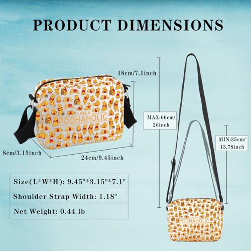 GJTIM Bear Gift Cartoon Character Fans Gift Bear Accessories I Am A PoohaholicCrossbody Bag (Poohaholic HKB)2