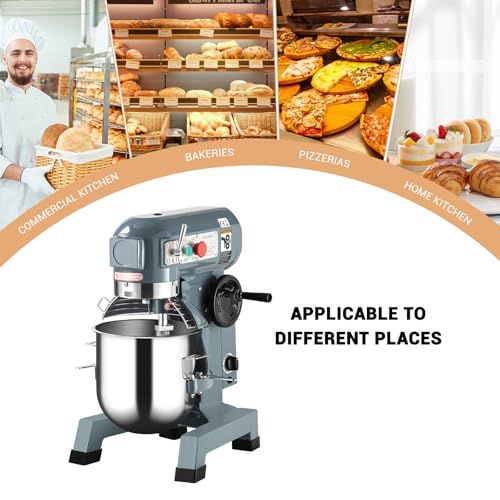 Image of Commercial Food Mixer 15Qt, Heavy Duty Commercial Stand Mixer with 3 Speeds Adjustable, 660W Electric Dough Mixer with Stainless Steel Bowl, Dough Mixer Timing Function for Bakeries Pizzerias