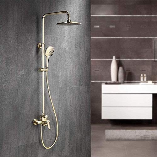 Système de douche anti-calcaire en cuivre gold pour remplacer une robinetterie usée