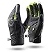 Produktbild Rahhint Handschuhe Herren Winter Fahrradhandschuhe Damen Winterhandschuhe Warme Wasserdicht rutschfeste und Stoßdämpfende MTB Fahrrad Handschuhe für Radfahren Wandern, Schwarz (M, Schwarz Grün)