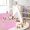 VERONLY Cajas de Almacenaje Juguetes con Tapa - Caja de Almacenamiento Para Niños 83L Cajas Organizadoras de Tela Plegable con Asa para Juguetes Ropa Libros Dormitorio (Rosa) #1