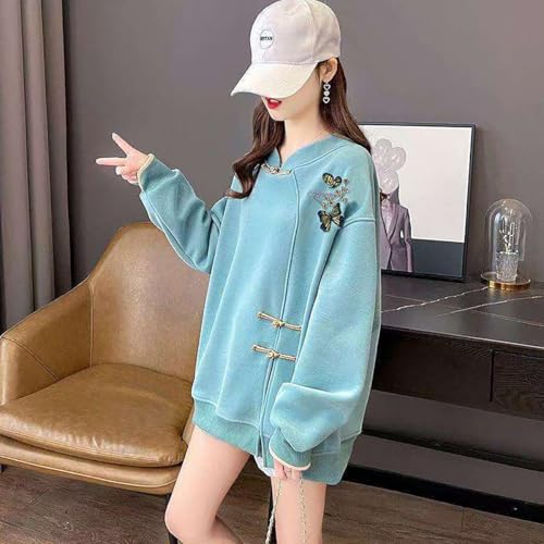 NCDUANSAN New Chinese printed button sweater jacket, women's niche long sleeved thick top, personalized casual hip-hop design3