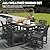 SUUNYN 7-Piece Outdoor Patio Dining Set with Table & 6 Chairs, All-Weather HDPE Outdoor Table and Chairs, 2" Umbrella Hole, Patio Furniture for Garden, Backyard, Deck, Black