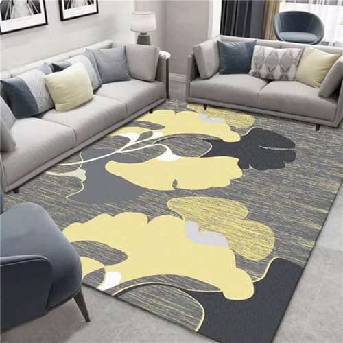 Tapis extérieur terrasse gris motif feuille 50x80cm rectangulaire - 2