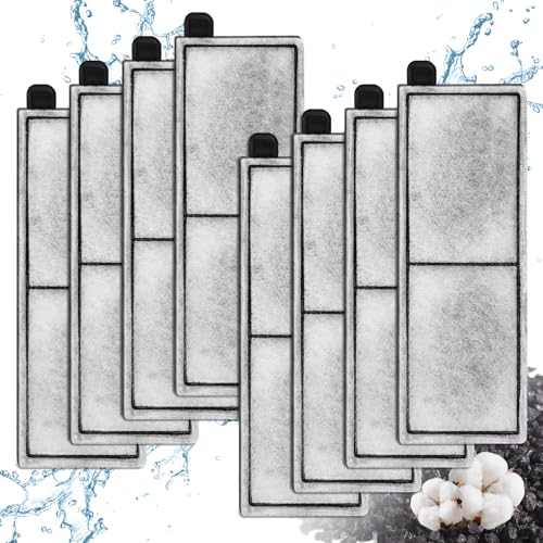 Czarixa 8 Pcs RF-L Fish Tank Filter Cartridges for Topfin L Retreat Filters Aquarium Replacement Large Filter Cartridge with Carbon Compatible with Top Fin Desktop Aquariums with Large Retreat Filter