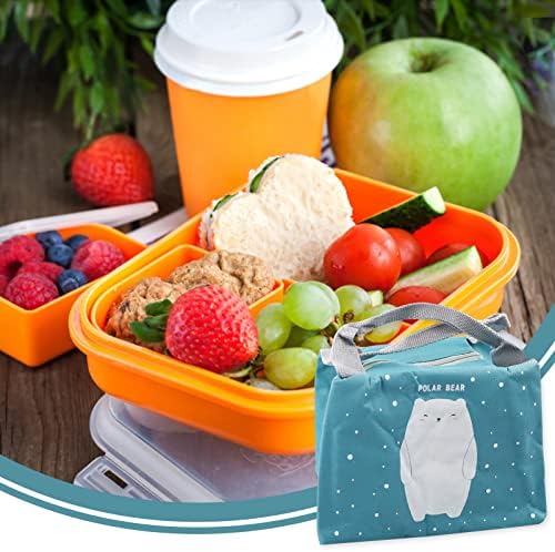 Lunch Bag for Girl, Mini Insulated Lunch Bag, for Girls Kids Cooler Bag Kids Picnic Bag Cute Waterproof Lunch Bag Foldable Lunch Bag for Work Office School Picnic(Polar Bear)