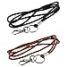 PLENTY Leather Lanyard, 2PCS Handmade 23inch Strong Office Necklace Lanyard with Clip and Keychain for Keys, ID Badge Holder, Camera, Cell Phone, iPod MP3 MP4, USB Flash Drive (Black+Brown)