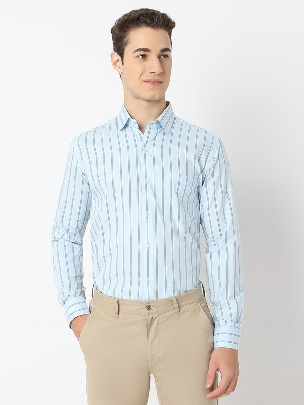 Image of Men's Striped Cotton Formal Shirt