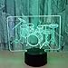 Produktbild 3D Illusion Nachtlampe LED Musikinstrumententrommel licht 7 Farbwechsel Fernbedienung USB-powered Nachttischlampe für Kinder Junge und Mädchen Geburtstag Geschenk Schlafzimmer Tischlampe Dekoration