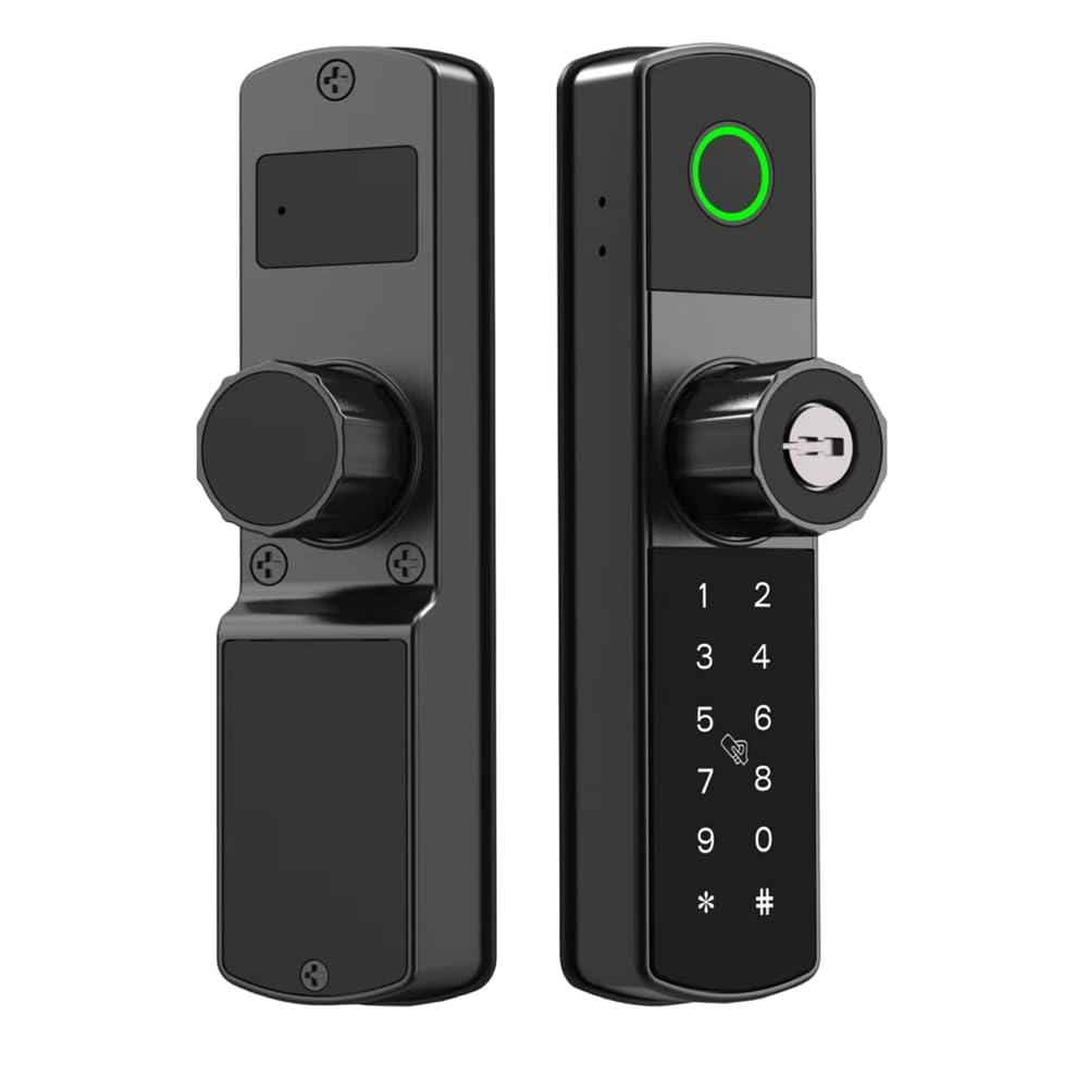 Teuypty Biometric Fingerprint Smart Nfc Card Password Key Unlock Tuya Wifi Digital Electronic Smart Door Lock
