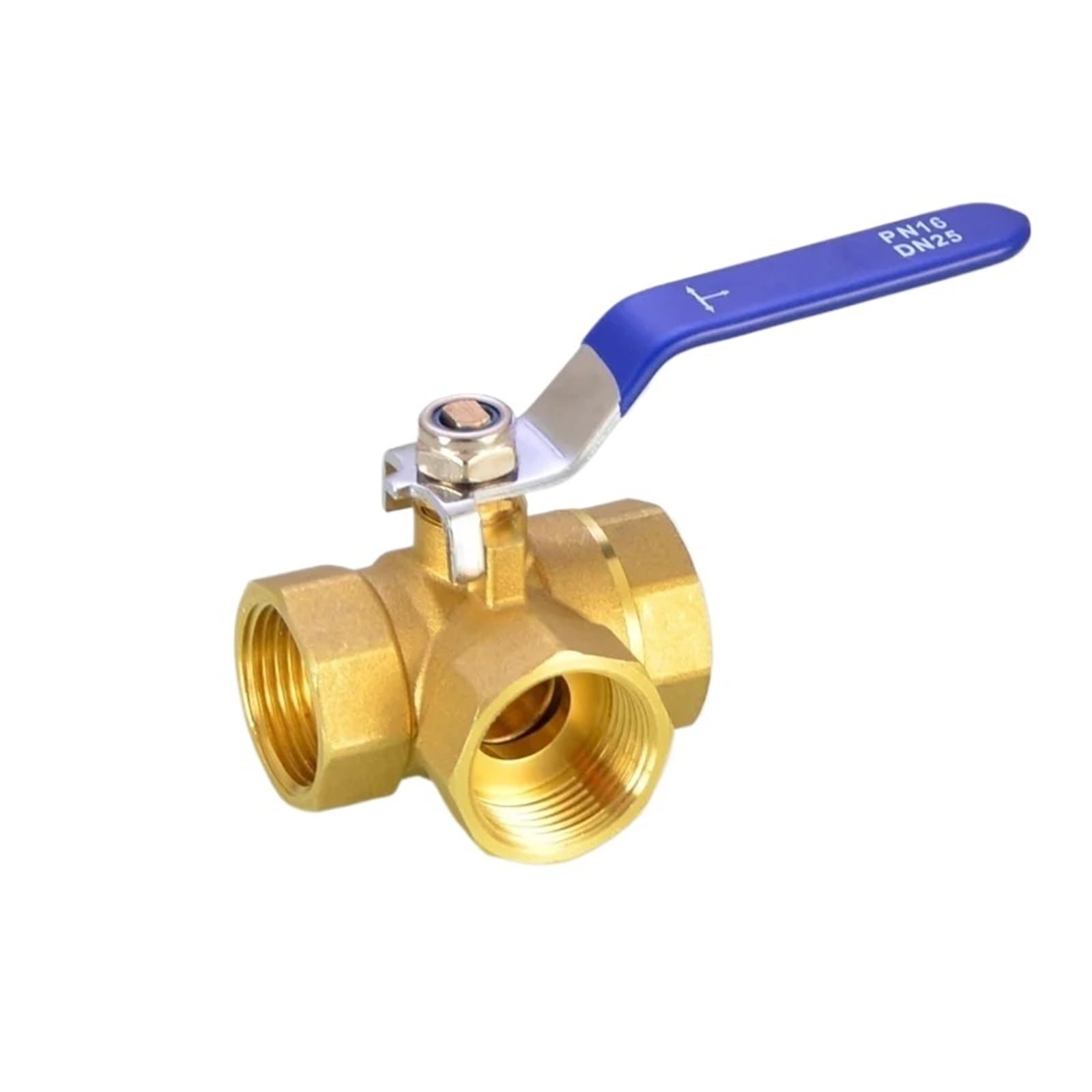 Miedziany trójdrożny zawór kulowy 1/2 cala, typ T, typ L, 1/4", 3/8", 3/4", 1 cala, przełącznik wewnętrznego zaworu drutowego, uszczelka grzewcza węża wodnego (T-1 IN- DN25)