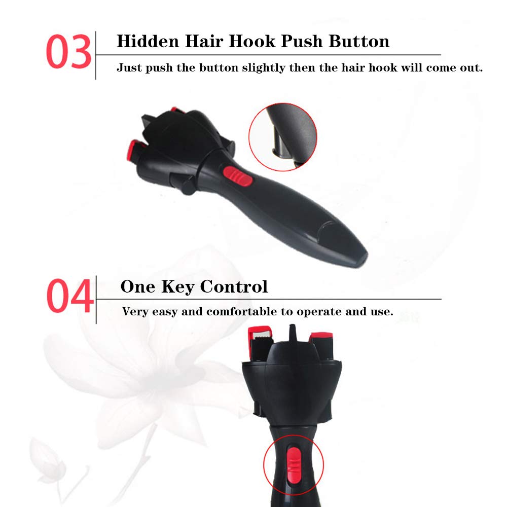 Machine à dreadlocks, Outil de torsion rapide pour cheveux, Machine à tresser automatique, Alimentation USB incluse, Appareil portable pour coiffure facile