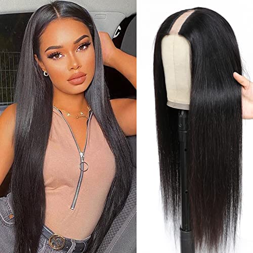 Straight U Part Human Hair Wigs 20 Inch Glueless Wig 150% Density Brazilian Virgin Hair Wigs for Women Beginner Friendly