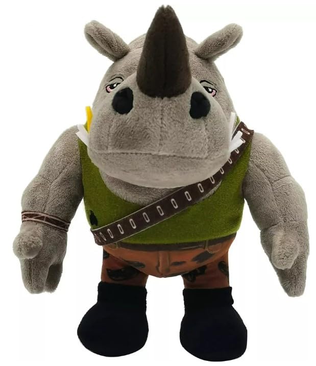 Mattel Ninja Turtles: Mutant Mayhem Plush Toy, 8 Inch Soft Doll of TMNT Movie Character (Rocksteady)