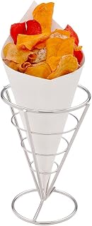 Restaurantware Conetek 10-Inch Eco-Friendly White Finger Food Cones: Perfect for Appetizers - Food-Safe Paper Cone - Disposable and Recyclable - 100-CT