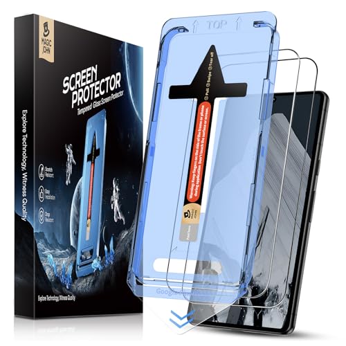 MAGIC JOHN 2 Pack for Google Pixel 8 Pro Tempered Glass Screen Protector Auto Dust-Elimination Bubble Free HD Clear Easy Installation