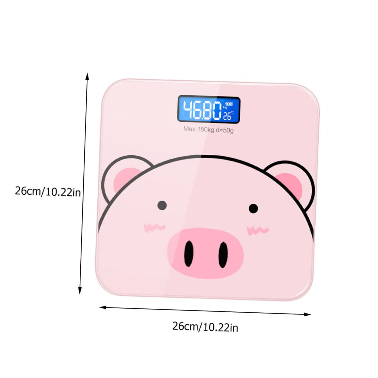 Báscula Digital de Peso Corporal Vidrio Templado y Precisión de 2 Decimales, Diseño de Dibujos Animados Práctica para Obsequio Hogar