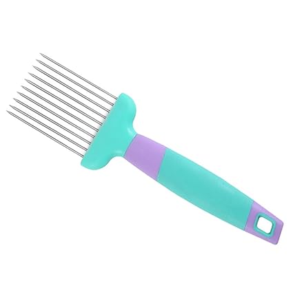 HENIJ@ 1 Pcs Food Slicer Assistant Onion Holder Chopper Slicer Meat Tenderizer Tomato Vegetable Lemon Potato Cutter Slicer Kitchen Tool (Blue)