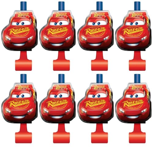 Image of Disney Cars 3 Movie Blowouts (Pack of 8) - Vibrant, Colorful & Sturdy - Perfect for Themed Birthday Parties & Celebrations
