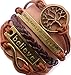 Handmade "Where There's a Will There's a Way" Tree for Life Believe Charm Friendship Gift Leather Bracelet