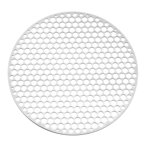 PATIKIL 26cm Round Barbecue Grill Mesh Grate, 10" Circular Stainless Steel BBQ Mesh Rack Circular Hole Round Barbecue Grilling Net for Outdoor Camping Home Party Family Gatherings