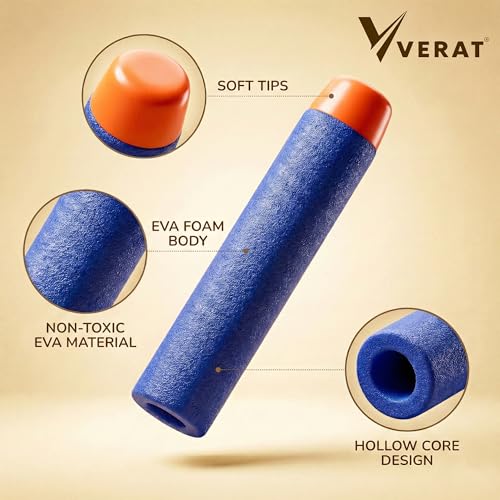 Image of Foam Bullet Dart Bullets for Strike Elite Guns Darts for N-Strike Elite Series Blasters Soft Refill /Nerf Bullets /Nerf Gun Ammo /Foam Blaster Bullets Darts for Toys Guns (Blue, 100 Pcs)