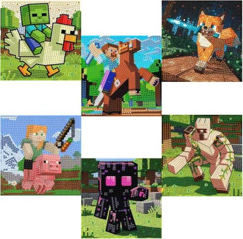 GQYCZZ 6 Pack Diamond Art Kits for Kids Aged 4-12 6x6 in