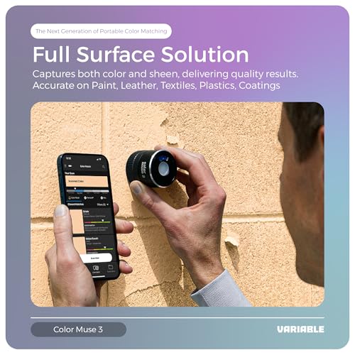 Image of COLOR MUSE 3 Portable Color Matching and Paint Scanner Device - Wireless Digital Colorimeter Sensor for Accurate Color and Sheen Detection - Pocket-Sized, Easy Carry, Indoor /Outdoor Projects - Black