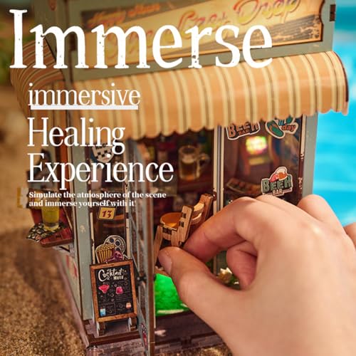Kit de rincón de libros de diseño exclusivo con luces táctiles y temática de playa 3