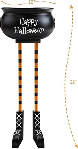 Miniatura 6 de Decoración de Halloween  Cuenco grande de golosinas con patas de brujas  con juego de 3 cuencos de caldero de brujas para servir en el estante