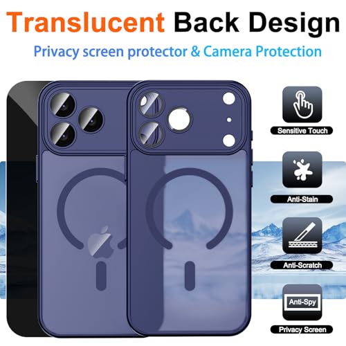 Image of for iPhone 17 Pro Max Case with Privacy Screen Protector, Blue