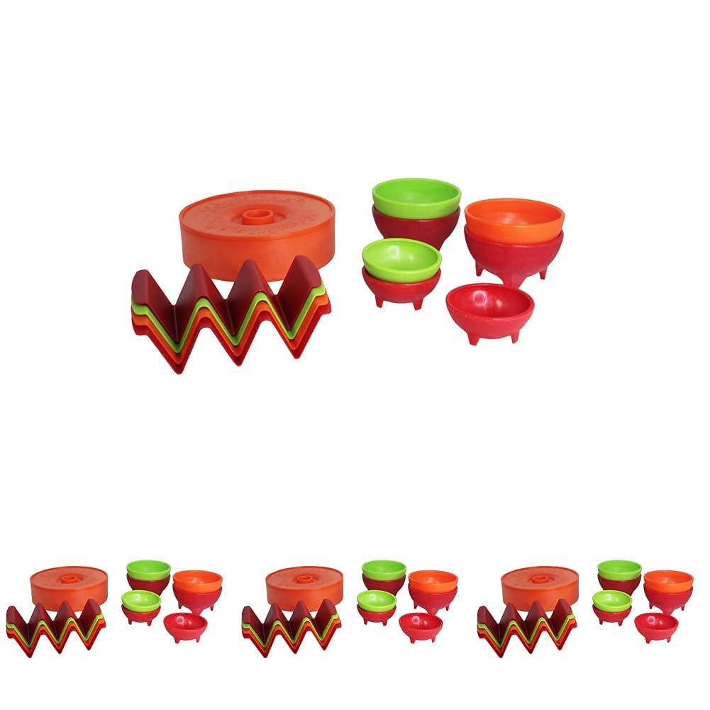 Amazon.com: Imusa 12pc Taco Fiesta Set, Red/Orange/Green (Pack of
