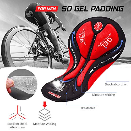 Shorts de ciclismo, Andoer Calção de ciclismo masculino 5D acolchoado BTT para bicicleta Shorts de b