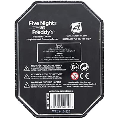 Five Nights At Freddy's Collectable Dog Tag Trading Card and Key Chain Tin Set
