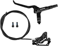 MTBConjunto de freios a disco hidráulicos, traseira esquerda 1550 mm, conjunto de freios a disco hidráulicos de mountain bike de 4 pistões, kit de freio hidráulico de liga de alumínio para