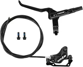 MTBConjunto de freios a disco hidráulicos, traseira esquerda 1550 mm, conjunto de freios a disco hidráulicos de mountain bike de 4 pistões, kit de freio hidráulico de liga de alumínio para