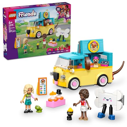 Image of LEGO Friends Pet Accessories Van Toy with 2 Minidolls - Kitten, Dog and Frog Animal Figures - 42678