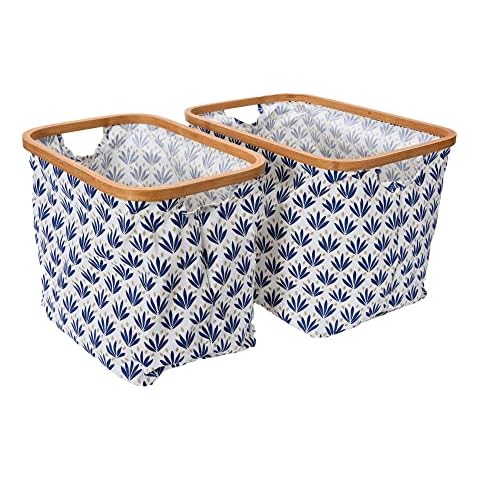 Household Essentials Bamboo Rimmed Krush Hamper Set Cover