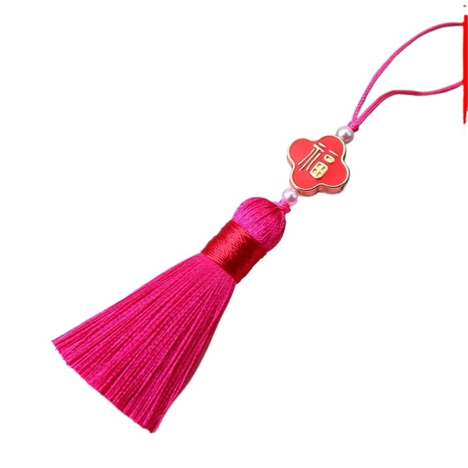 Tassel Craft Floss, Silk Tassel Craft Decor Chinese Knot Fringe Bookmarks Pendant(Rose,10pcs)
