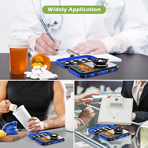 Keekit Digital Pocket Scale, 50G 0.001G Professional Milligram Scale, Portable Postal Scale With 20G Calibration Weight, Lcd Backlit Display For Food, Tablets, Jewelry, Blue #TOP6