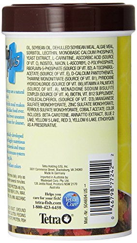 Tetra TetraMin Plus Tropical Flakes 2.2 Ounces, Nutritionally Balanced Fish Food With Added Shrimp
