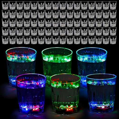 La Mejor Lista de Halloween Shot favoritos de las personas. 47 Drayear - Paquete de 100 vasos de chupito con luz LED que brillan en la oscuridad, vasos de chupito que cambian de color, para adultos, fiestas, cumpleaños, bar, San Valentín,...