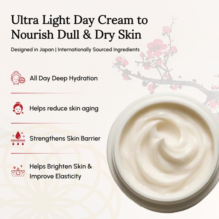 Image of Revitalizing Day Cream for Women Daily Use | Japanese Beauty Formula | Niacinamide, Hyaluronic Acid & Anti-aging Peptides | for Skin Brightening & Firming (50 ml)