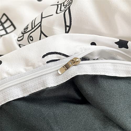 Koudi Outer Space Duvet Cover Set Twin Galaxy And Rocket Astronaut Printed Bedding Set Kids Boys Reversible Astronaut Comforter Cover With Zipper Ties #TOP4